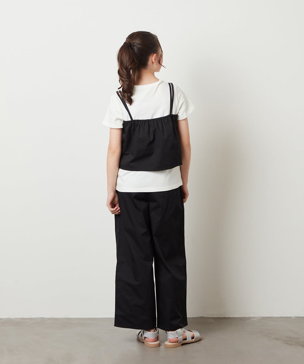 KJNGW01054 a.v.v KIDS(アー・ヴェ・ヴェ) 【ジュニア】[140-150]【2点セット】キャミドッキングTシャツ＆パンツセットアップ ベージュ