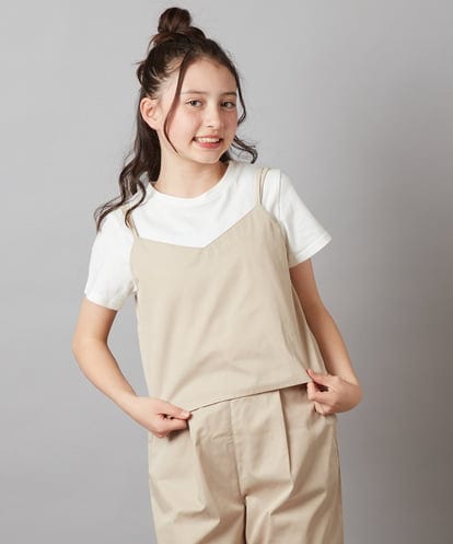 KJNGX01059 a.v.v KIDS 【ジュニア】[160]【2点セット】キャミドッキングTシャツ＆パンツセットアップ
