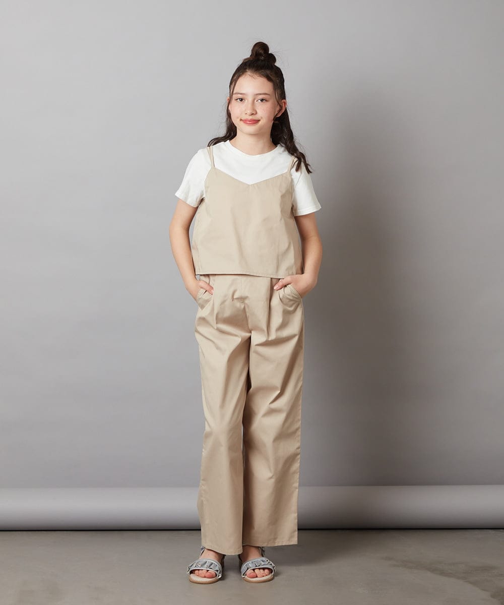 KJNGX01059 a.v.v KIDS(アー・ヴェ・ヴェ) 【ジュニア】[160]【2点セット】キャミドッキングTシャツ＆パンツセットアップ ブラック
