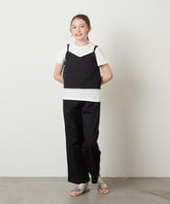 KJNGX01059 a.v.v KIDS(アー・ヴェ・ヴェ) 【ジュニア】[160]【2点セット】キャミドッキングTシャツ＆パンツセットアップ ブラック
