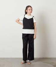 KJNGX01059 a.v.v KIDS(アー・ヴェ・ヴェ) 【ジュニア】[160]【2点セット】キャミドッキングTシャツ＆パンツセットアップ ブラック