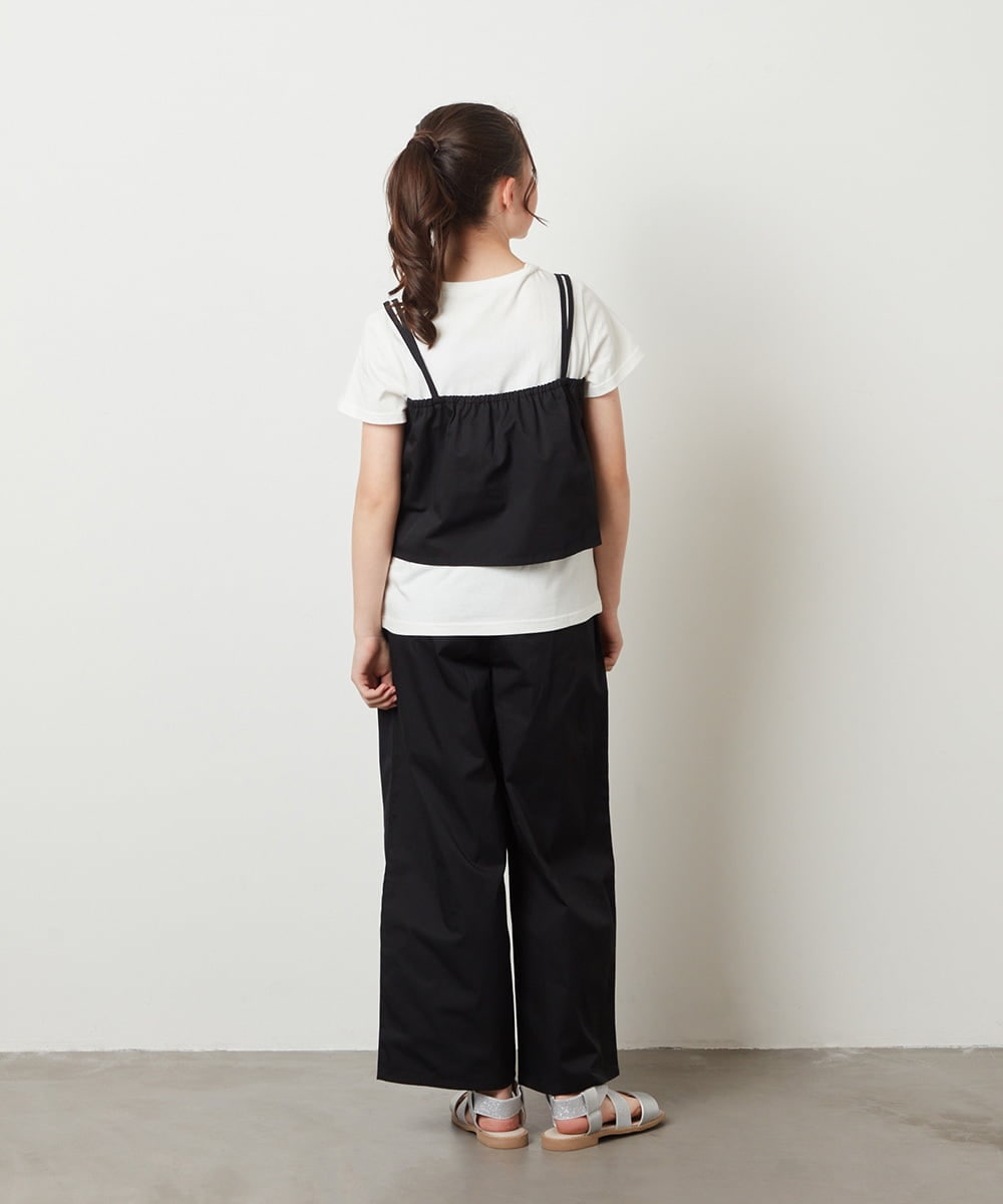 KJNGX01059 a.v.v KIDS(アー・ヴェ・ヴェ) 【ジュニア】[160]【2点セット】キャミドッキングTシャツ＆パンツセットアップ ブラック