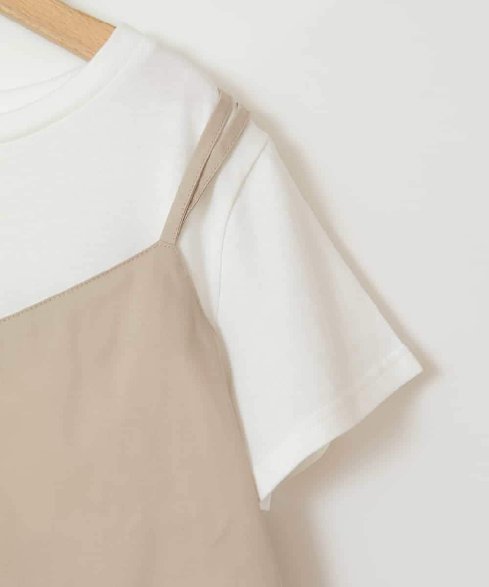 KJNGX01059 a.v.v KIDS(アー・ヴェ・ヴェ) 【ジュニア】[160]【2点セット】キャミドッキングTシャツ＆パンツセットアップ ベージュ