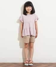 KJNHM01039 a.v.v KIDS(アー・ヴェ・ヴェ) [100-130]【2点SET】ティアードトップス ショートパンツセット ピンク