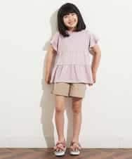 KJNHM01039 a.v.v KIDS(アー・ヴェ・ヴェ) [100-130]【2点SET】ティアードトップス ショートパンツセット ピンク
