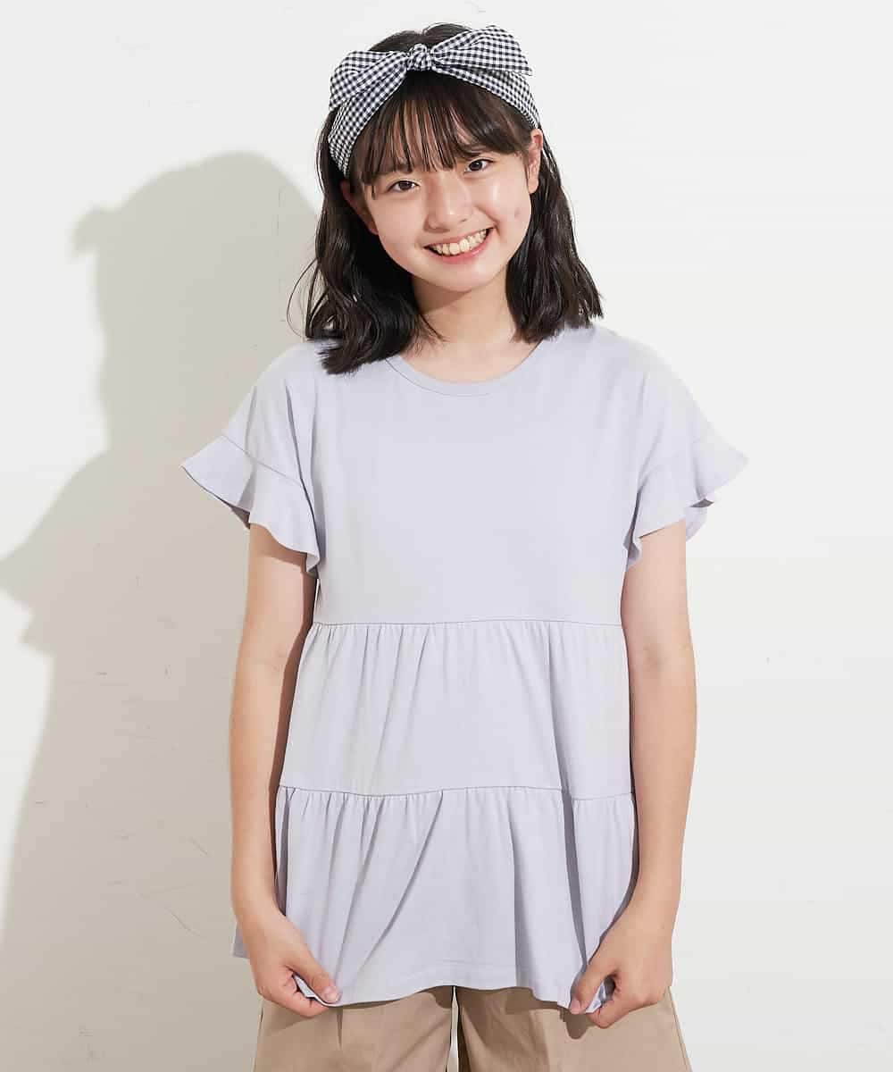 KJNHM01039 a.v.v KIDS(アー・ヴェ・ヴェ) [100-130]【2点SET】ティアードトップス ショートパンツセット ピンク