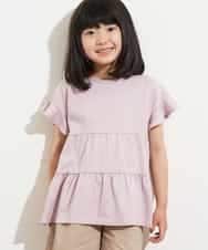 KJNHM01039 a.v.v KIDS(アー・ヴェ・ヴェ) [100-130]【2点SET】ティアードトップス ショートパンツセット ピンク