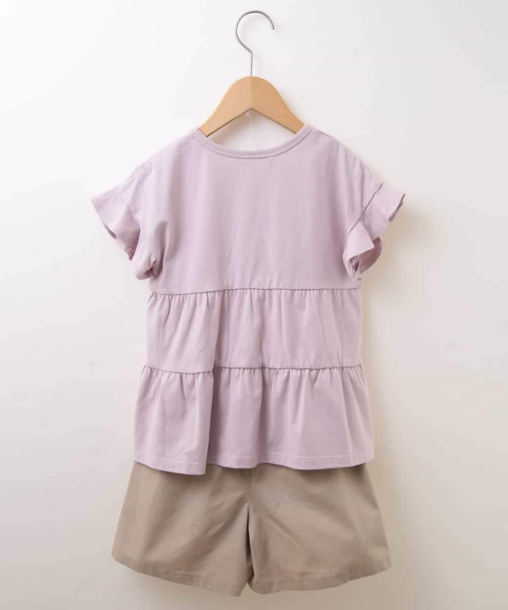 KJNHM01039 a.v.v KIDS(アー・ヴェ・ヴェ) [100-130]【2点SET】ティアードトップス ショートパンツセット ピンク