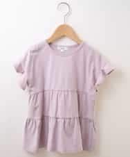 KJNHM01039 a.v.v KIDS(アー・ヴェ・ヴェ) [100-130]【2点SET】ティアードトップス ショートパンツセット ピンク