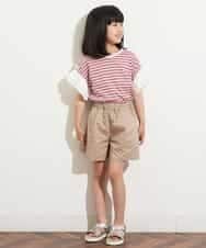 KJNHN01044 a.v.v KIDS(アー・ヴェ・ヴェ) [140-150]【2点SET】ティアードトップス ショートパンツセット ピンク