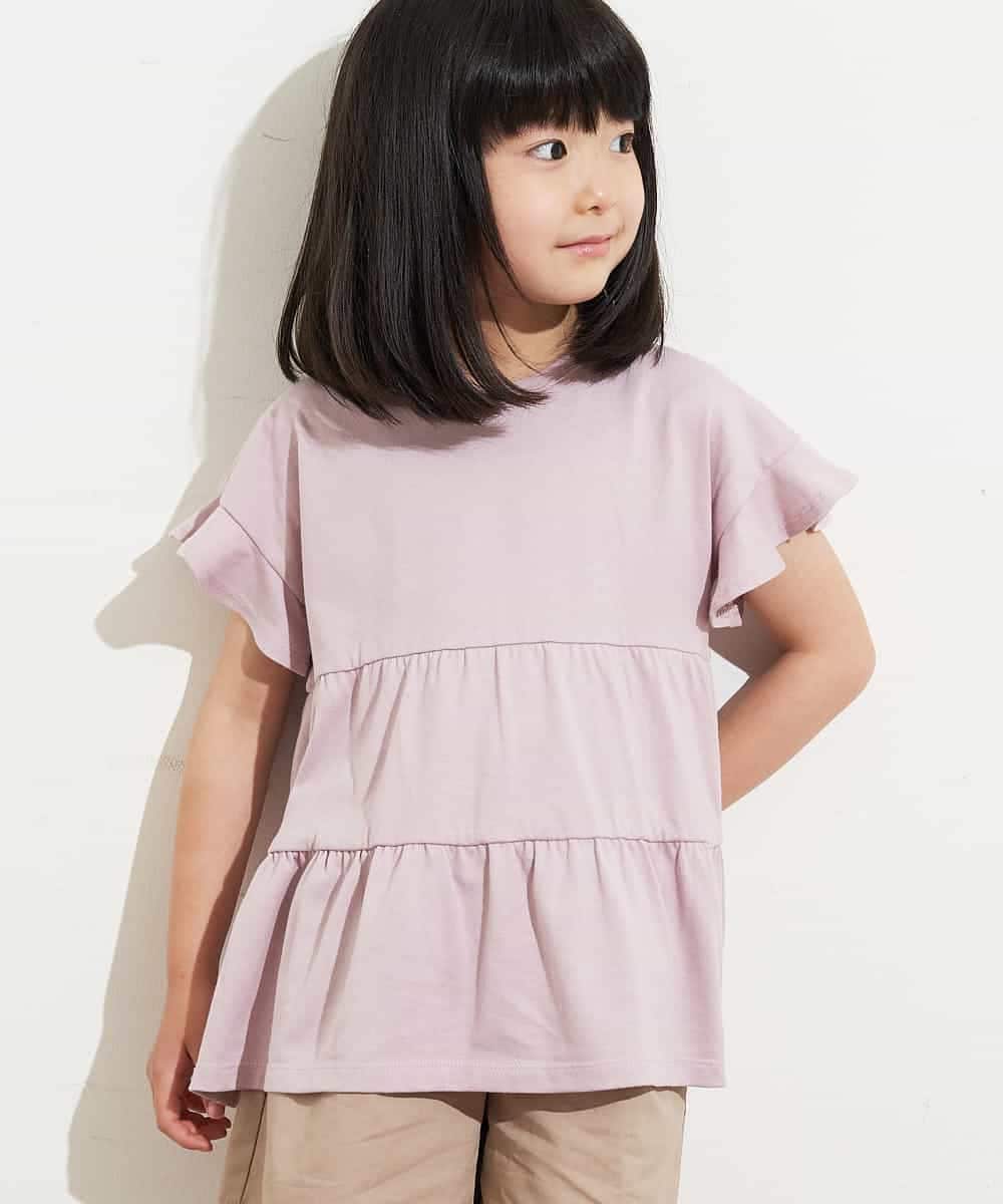 KJNHN01044 a.v.v KIDS(アー・ヴェ・ヴェ) [140-150]【2点SET】ティアードトップス ショートパンツセット ピンク