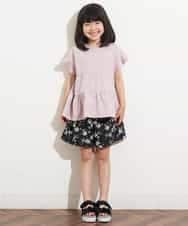 KJNHN01044 a.v.v KIDS(アー・ヴェ・ヴェ) [140-150]【2点SET】ティアードトップス ショートパンツセット ピンク