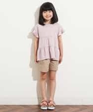 KJNHN01044 a.v.v KIDS(アー・ヴェ・ヴェ) [140-150]【2点SET】ティアードトップス ショートパンツセット ピンク