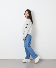 KJNJD02079 a.v.v KIDS(アー・ヴェ・ヴェ) [130-160]【セットアップ】ミニ裏毛セットアップ ライトグレー