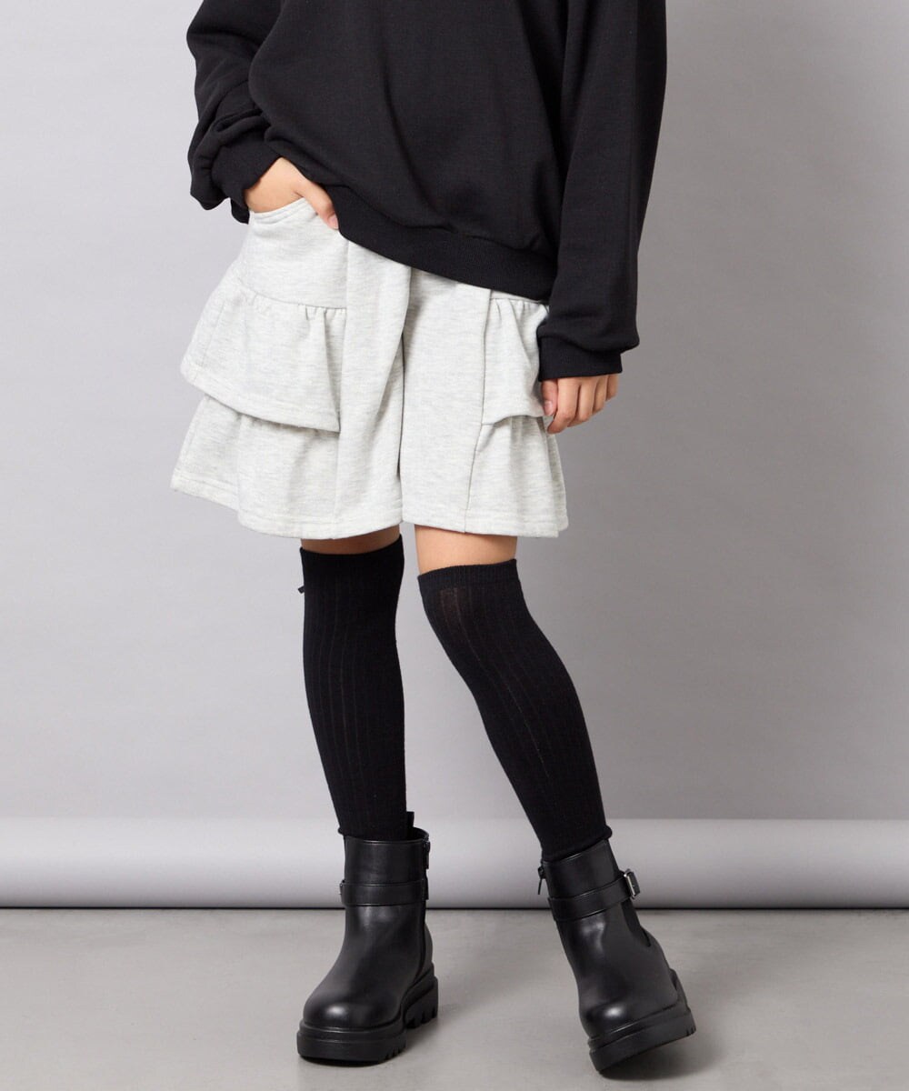 KJNJD02079 a.v.v KIDS(アー・ヴェ・ヴェ) [130-160]【セットアップ】ミニ裏毛セットアップ ライトグレー
