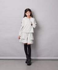 KJNJD02079 a.v.v KIDS(アー・ヴェ・ヴェ) [130-160]【セットアップ】ミニ裏毛セットアップ ライトグレー