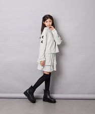 KJNJD02079 a.v.v KIDS(アー・ヴェ・ヴェ) [130-160]【セットアップ】ミニ裏毛セットアップ ライトグレー