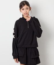 KJNJD02079 a.v.v KIDS(アー・ヴェ・ヴェ) [130-160]【セットアップ】ミニ裏毛セットアップ ブラック