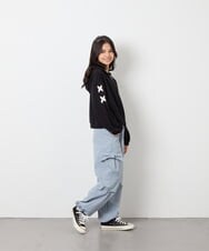 KJNJD02079 a.v.v KIDS(アー・ヴェ・ヴェ) [130-160]【セットアップ】ミニ裏毛セットアップ ブラック
