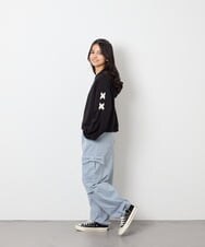 KJNJD02079 a.v.v KIDS(アー・ヴェ・ヴェ) [130-160]【セットアップ】ミニ裏毛セットアップ ブラック