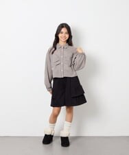 KJNJD02079 a.v.v KIDS(アー・ヴェ・ヴェ) [130-160]【セットアップ】ミニ裏毛セットアップ ブラック