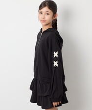 KJNJD02079 a.v.v KIDS(アー・ヴェ・ヴェ) [130-160]【セットアップ】ミニ裏毛セットアップ ブラック