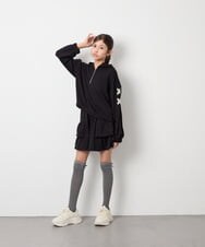 KJNJD02079 a.v.v KIDS(アー・ヴェ・ヴェ) [130-160]【セットアップ】ミニ裏毛セットアップ ブラック