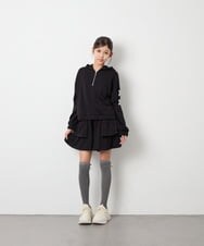 KJNJD02079 a.v.v KIDS(アー・ヴェ・ヴェ) [130-160]【セットアップ】ミニ裏毛セットアップ ブラック