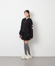 KJNJD02079 a.v.v KIDS(アー・ヴェ・ヴェ) [130-160]【セットアップ】ミニ裏毛セットアップ ブラック