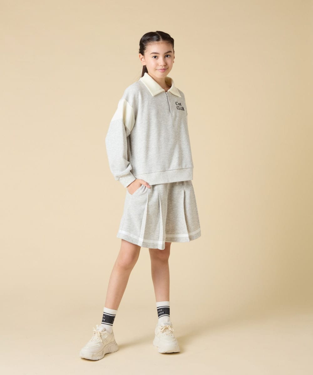 KJNLA40069 a.v.v KIDS(アー・ヴェ・ヴェ) [130-160]切り替えトレーナーセットアップ グレー