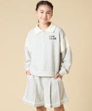 KJNLA40069 a.v.v KIDS(アー・ヴェ・ヴェ) [130-160]切り替えトレーナーセットアップ グレー