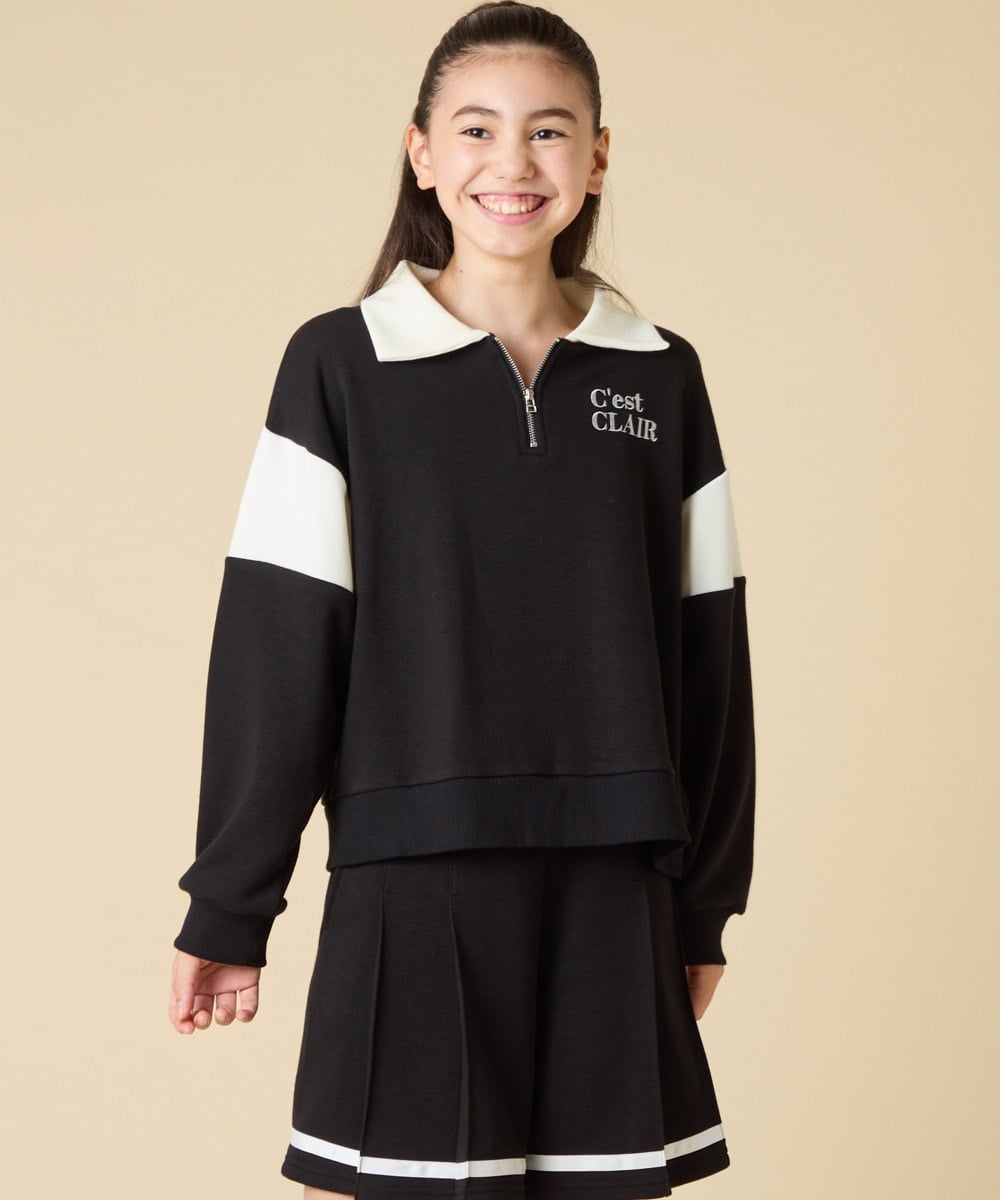 KJNLA40069 a.v.v KIDS(アー・ヴェ・ヴェ) [130-160]切り替えトレーナーセットアップ グレー