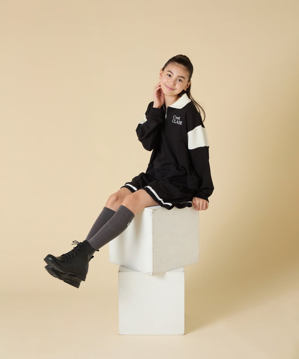 KJNLA40069 a.v.v KIDS(アー・ヴェ・ヴェ) [130-160]切り替えトレーナーセットアップ グレー