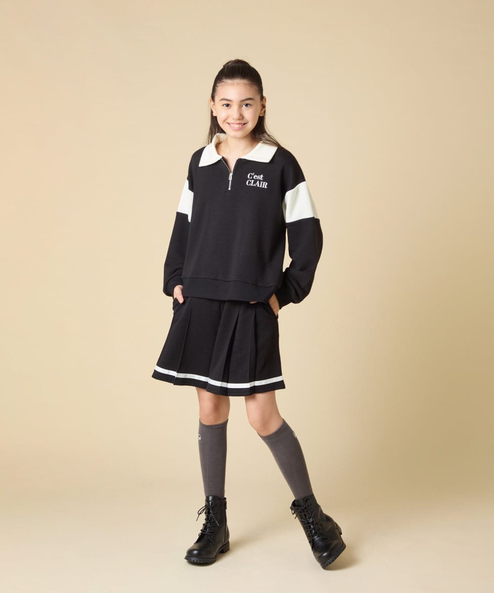 KJNLA40069 a.v.v KIDS(アー・ヴェ・ヴェ) [130-160]切り替えトレーナーセットアップ グレー