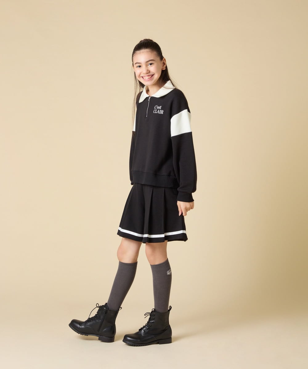 KJNLA40069 a.v.v KIDS(アー・ヴェ・ヴェ) [130-160]切り替えトレーナーセットアップ グレー