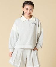 KJNLA40069 a.v.v KIDS(アー・ヴェ・ヴェ) [130-160]切り替えトレーナーセットアップ グレー