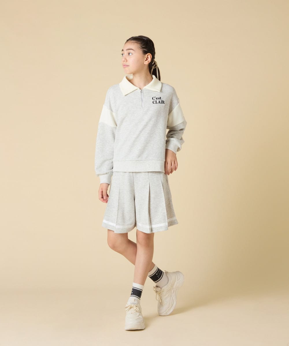 KJNLA40069 a.v.v KIDS(アー・ヴェ・ヴェ) [130-160]切り替えトレーナーセットアップ グレー