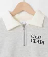 KJNLA40069 a.v.v KIDS(アー・ヴェ・ヴェ) [130-160]【大人気！/ハーフジップトップス/プリーツキュロット】切り替えトレーナーセットアップ グレー