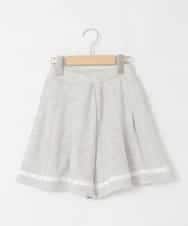 KJNLA40069 a.v.v KIDS(アー・ヴェ・ヴェ) [130-160]【大人気！/ハーフジップトップス/プリーツキュロット】切り替えトレーナーセットアップ グレー