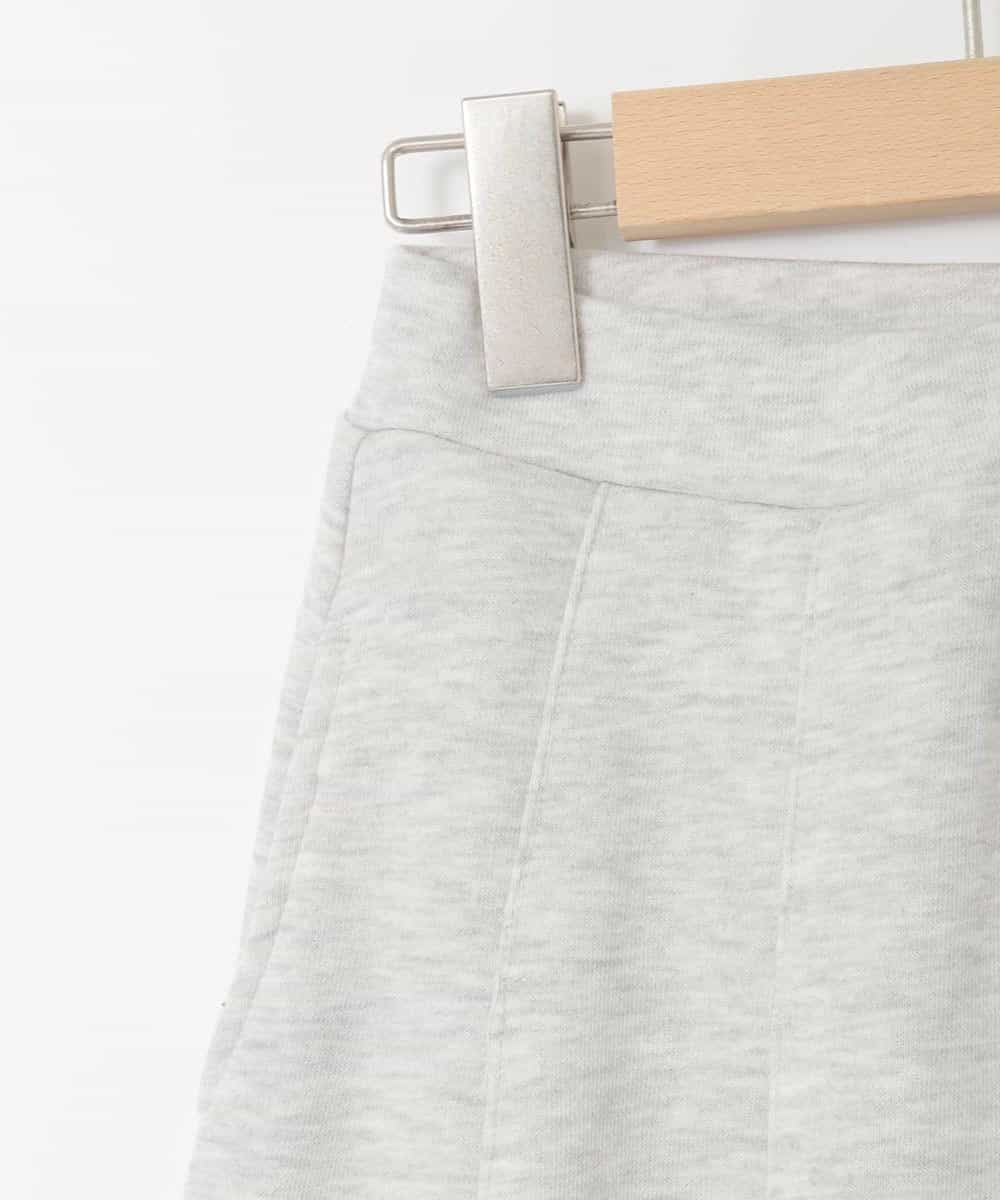 KJNLA40069 a.v.v KIDS(アー・ヴェ・ヴェ) [130-160]【大人気！/ハーフジップトップス/プリーツキュロット】切り替えトレーナーセットアップ グレー