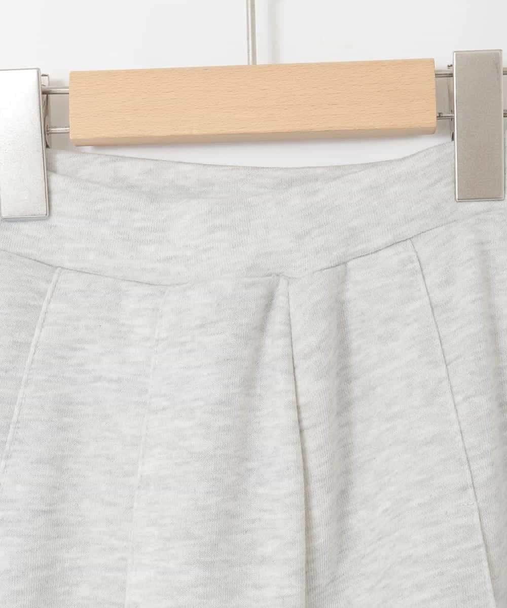 KJNLA40069 a.v.v KIDS(アー・ヴェ・ヴェ) [130-160]【大人気！/ハーフジップトップス/プリーツキュロット】切り替えトレーナーセットアップ グレー