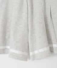 KJNLA40069 a.v.v KIDS(アー・ヴェ・ヴェ) [130-160]【大人気！/ハーフジップトップス/プリーツキュロット】切り替えトレーナーセットアップ グレー