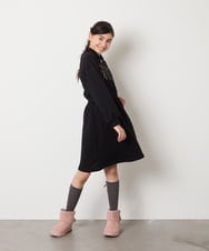 KJPAD01054 a.v.v KIDS(アー・ヴェ・ヴェ) [100-160]ハーフジップロゴトレーナーワンピース ライトブルー