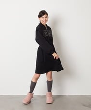 KJPAD01054 a.v.v KIDS(アー・ヴェ・ヴェ) [100-160]ハーフジップロゴトレーナーワンピース ライトブルー