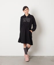 KJPAD01054 a.v.v KIDS(アー・ヴェ・ヴェ) [100-160]ハーフジップロゴトレーナーワンピース ライトブルー