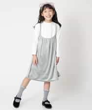 KJPAM40034 a.v.v KIDS(アー・ヴェ・ヴェ) [100-130]コール見えベロアドッキングキャミワンピース[WEB限定サイズ] ライトブルー