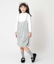 KJPAM40034 a.v.v KIDS(アー・ヴェ・ヴェ) [100-130]コール見えベロアドッキングキャミワンピース[WEB限定サイズ] ライトブルー