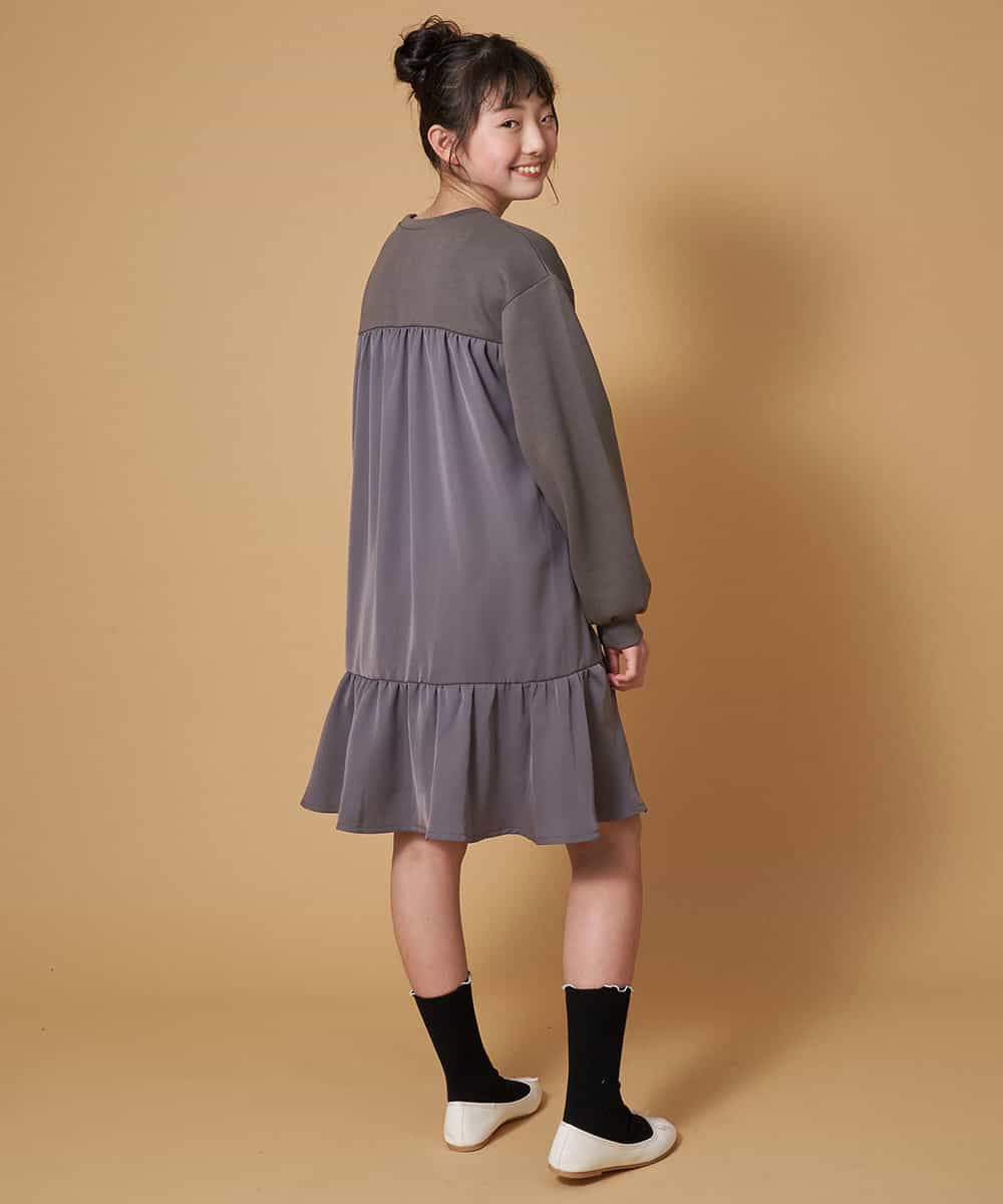 KJPDM42039 a.v.v KIDS(アー・ヴェ・ヴェ) [100-130]バックフリルダンボールワンピース[WEB限定サイズ] ダークグレー