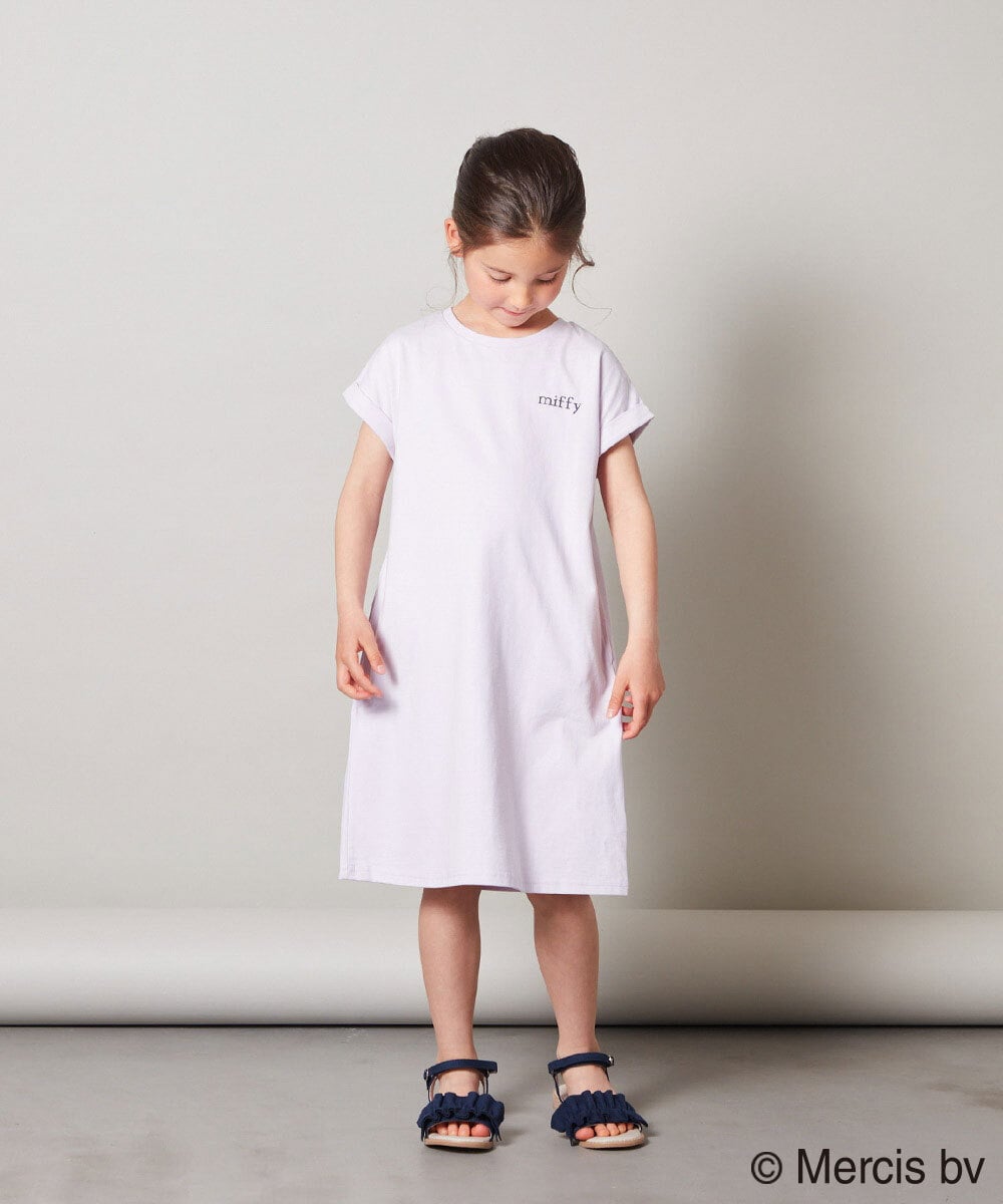 KJPFM70029 a.v.v KIDS(アー・ヴェ・ヴェ) [100-130]【ミッフィーコラボ】バックプリントＴシャツワンピース[WEB限定サイズ] ラベンダー