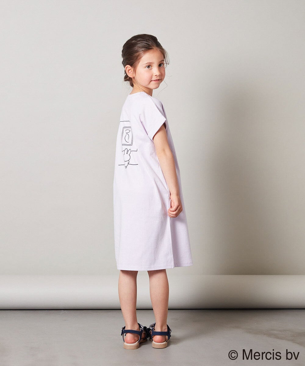 KJPFM70029 a.v.v KIDS(アー・ヴェ・ヴェ) [100-130]【ミッフィーコラボ】バックプリントＴシャツワンピース[WEB限定サイズ] ラベンダー